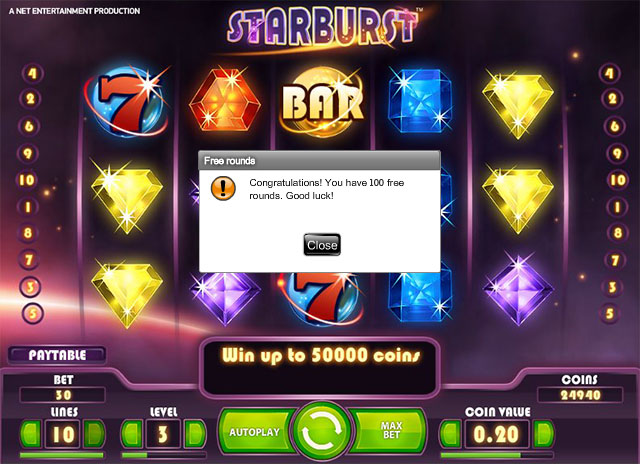 100 Starburst free spins