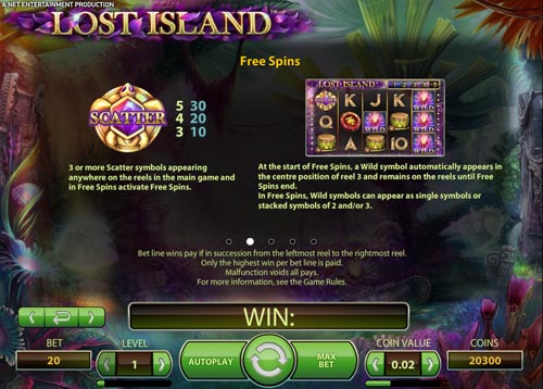 NetEnt Lost Island Slot Scatters
