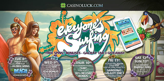 CasinoLuck Surf Club Free Spins
