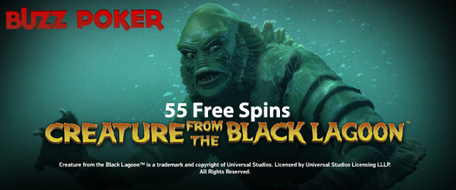 Buzz Poker - 55 Creature From the Black Lagoon Free Spins