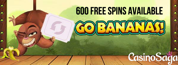 CasinoSaga Free Spins - 600 Go bananas Free Spins