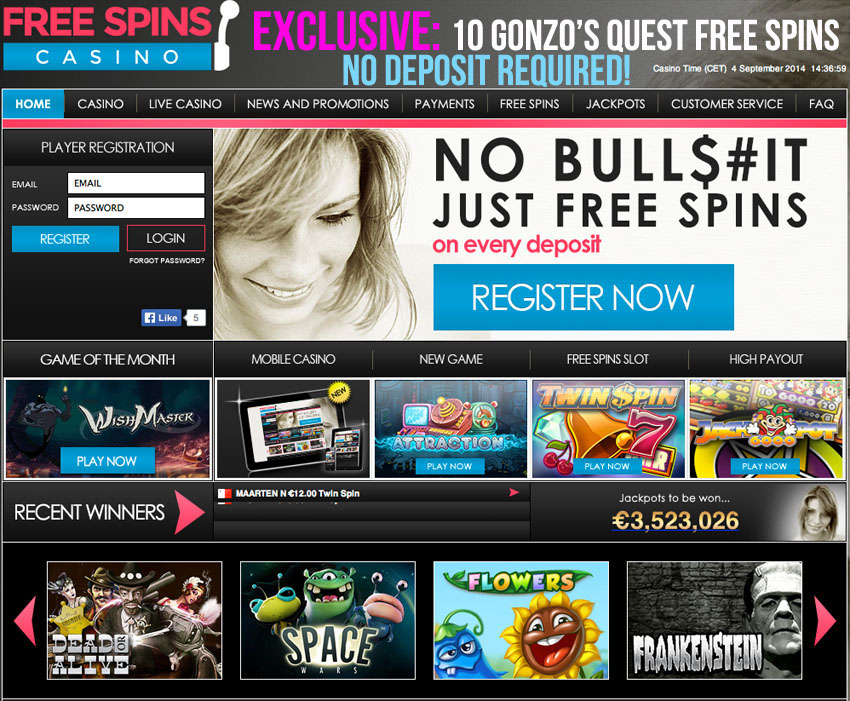 FreeSpinsCasino - HomePage Official