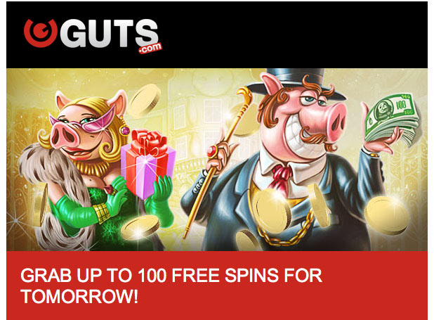 100 Piggy Riches Free Spins at Guts Casino
