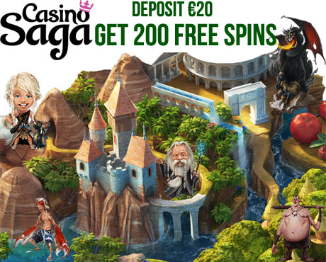 200 Free Spins at CasinoSaga