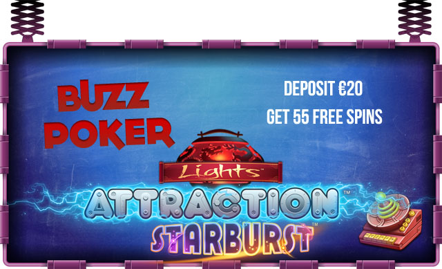 Buzz Poker -  55 Attraction Free Spins