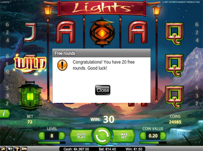 Lights - 20 Free Spins No Deposit Required at Mr Smith
