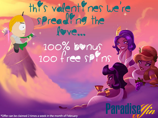 ParadiseWin Valentines Free Spins Offer