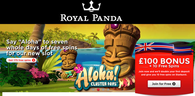 Royal-Panda-Casino-Aloha-Cluster-Pays-Slot-free-spins